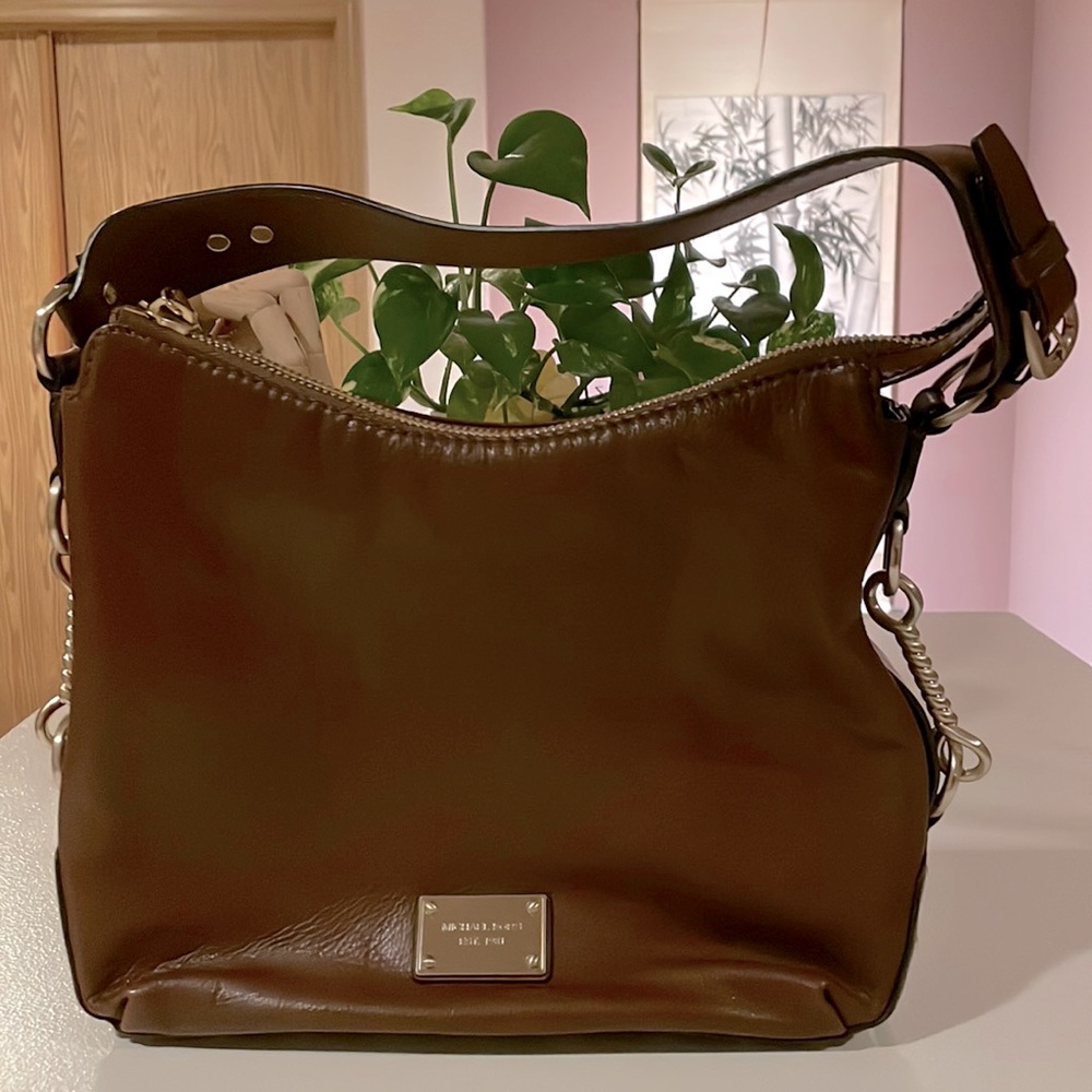 Michael Kors brown leather shoulder bag